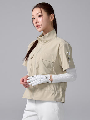 XGFJK01J1 ポケット付き 袖取り外し 2WAY ウィンドジャケット