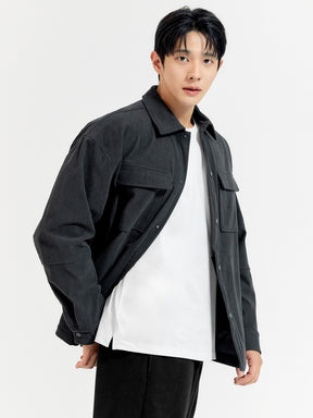 コーデュロイ ビッグポケット シャツジャケット