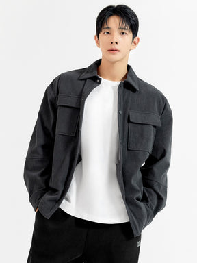 コーデュロイ ビッグポケット シャツジャケット