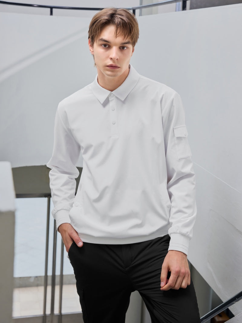 フレックス ウーブン ポロ 長袖