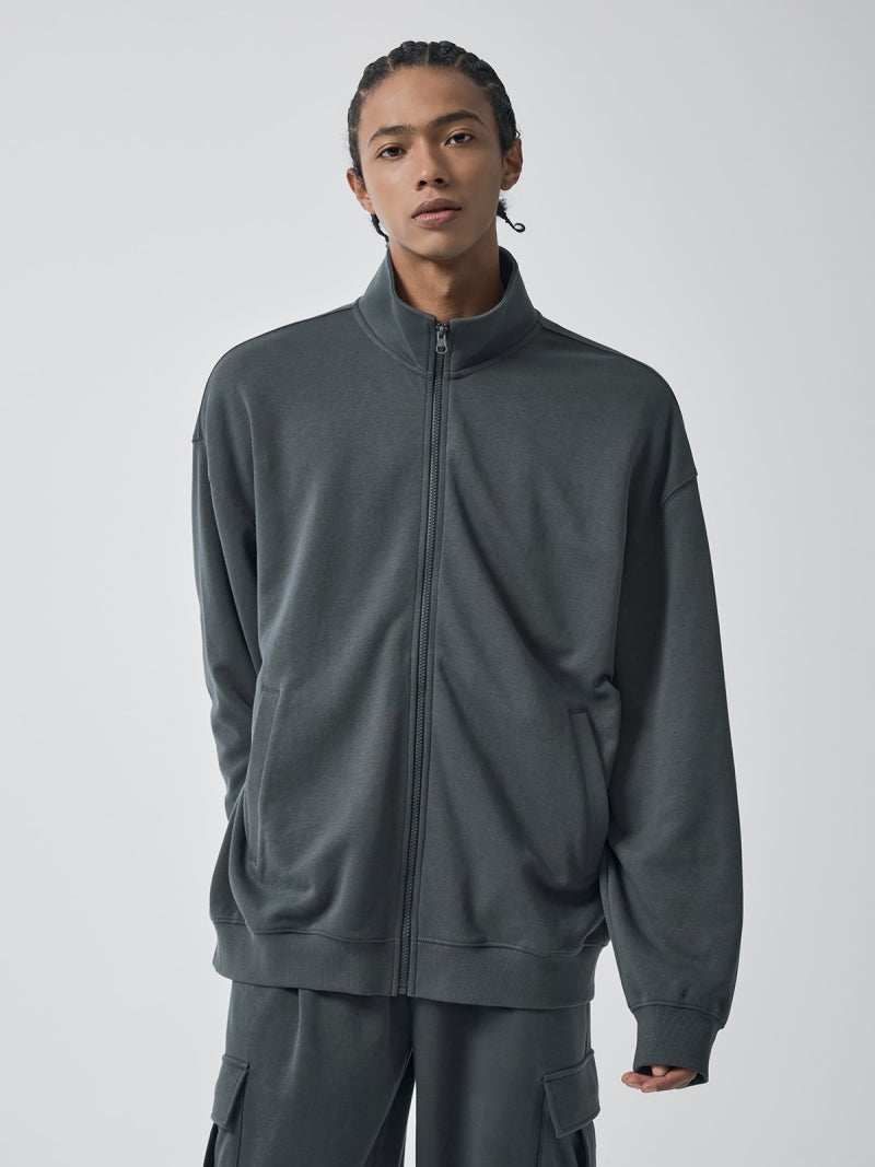 ファインコットン ハイネック ジップアップ (単品)