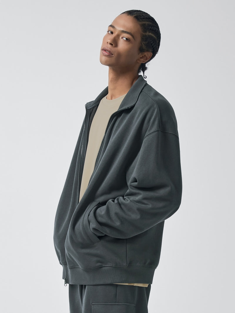 ファインコットン ハイネック ジップアップ (単品)