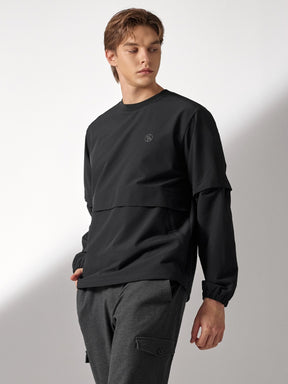 袖取り外し 裏起毛 ウーブン 長袖