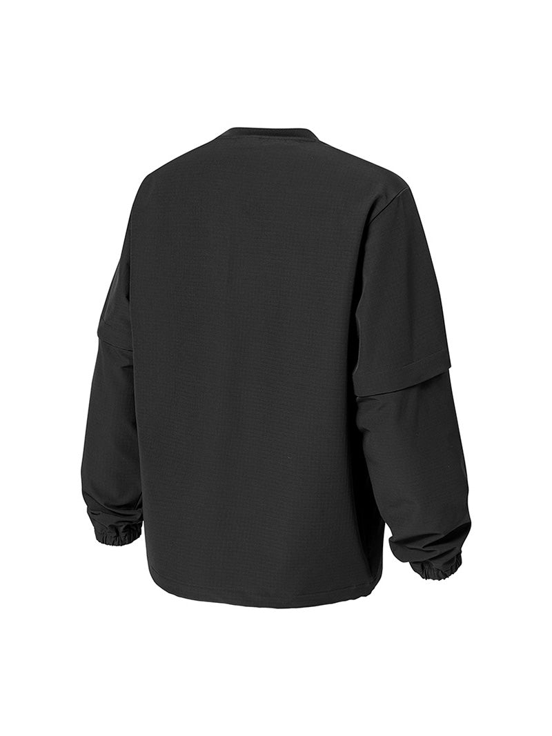 袖取り外し 裏起毛 ウーブン 長袖