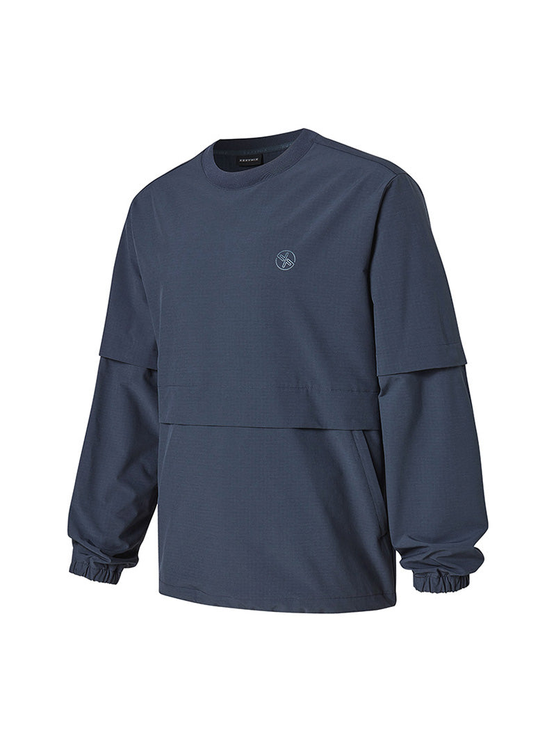 袖取り外し 裏起毛 ウーブン 長袖