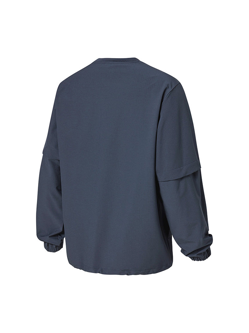 袖取り外し 裏起毛 ウーブン 長袖