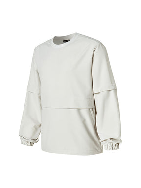 袖取り外し 裏起毛 ウーブン 長袖