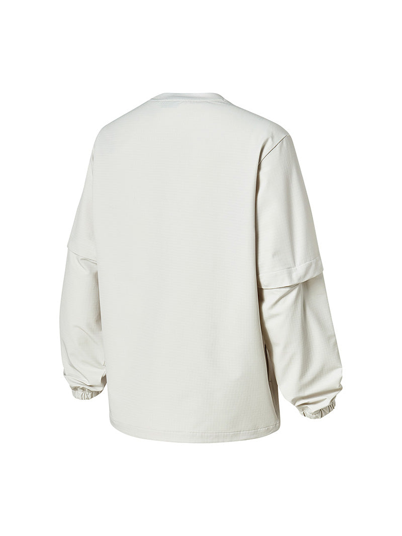 袖取り外し 裏起毛 ウーブン 長袖