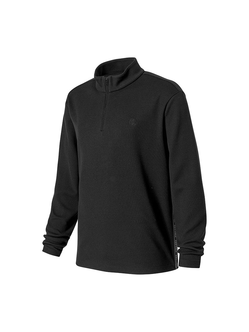 ロゴ入りライン ハーフジップアップ 長袖