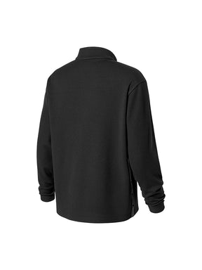 ロゴ入りライン ハーフジップアップ 長袖