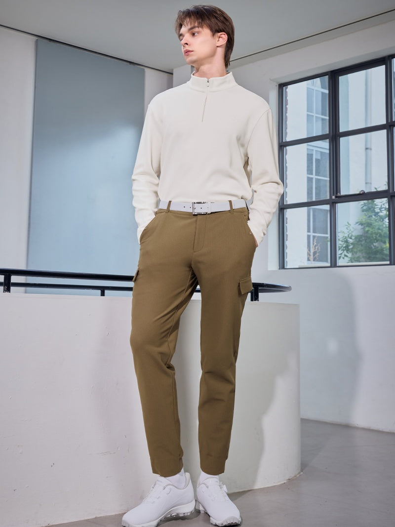 ロゴ入りライン ハーフジップアップ 長袖