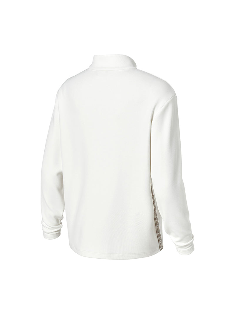 ロゴ入りライン ハーフジップアップ 長袖