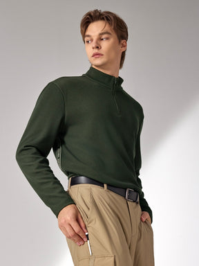 ロゴ入りライン ハーフジップアップ 長袖