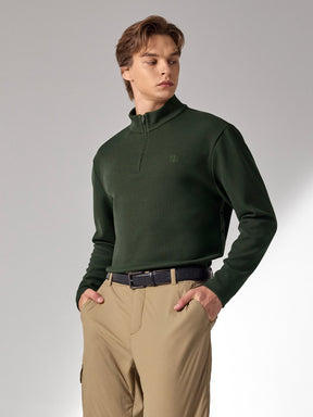 ロゴ入りライン ハーフジップアップ 長袖