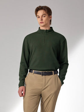 ロゴ入りライン ハーフジップアップ 長袖