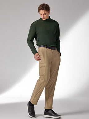 ロゴ入りライン ハーフジップアップ 長袖