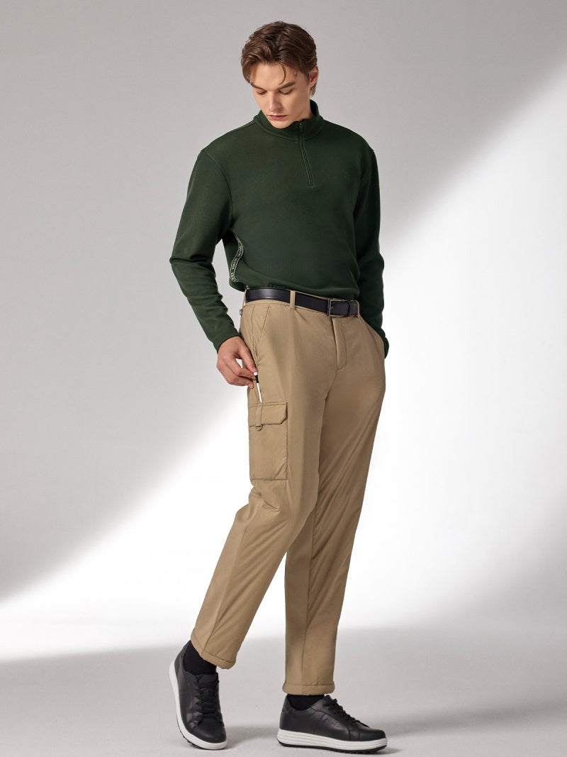 ロゴ入りライン ハーフジップアップ 長袖