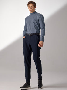 ボーダー モックネック 長袖