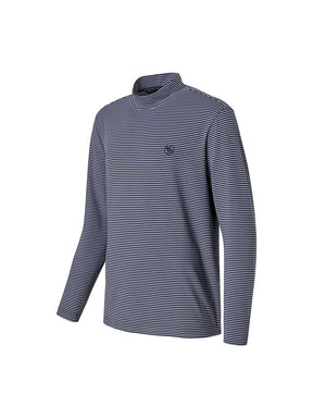 ボーダー モックネック 長袖