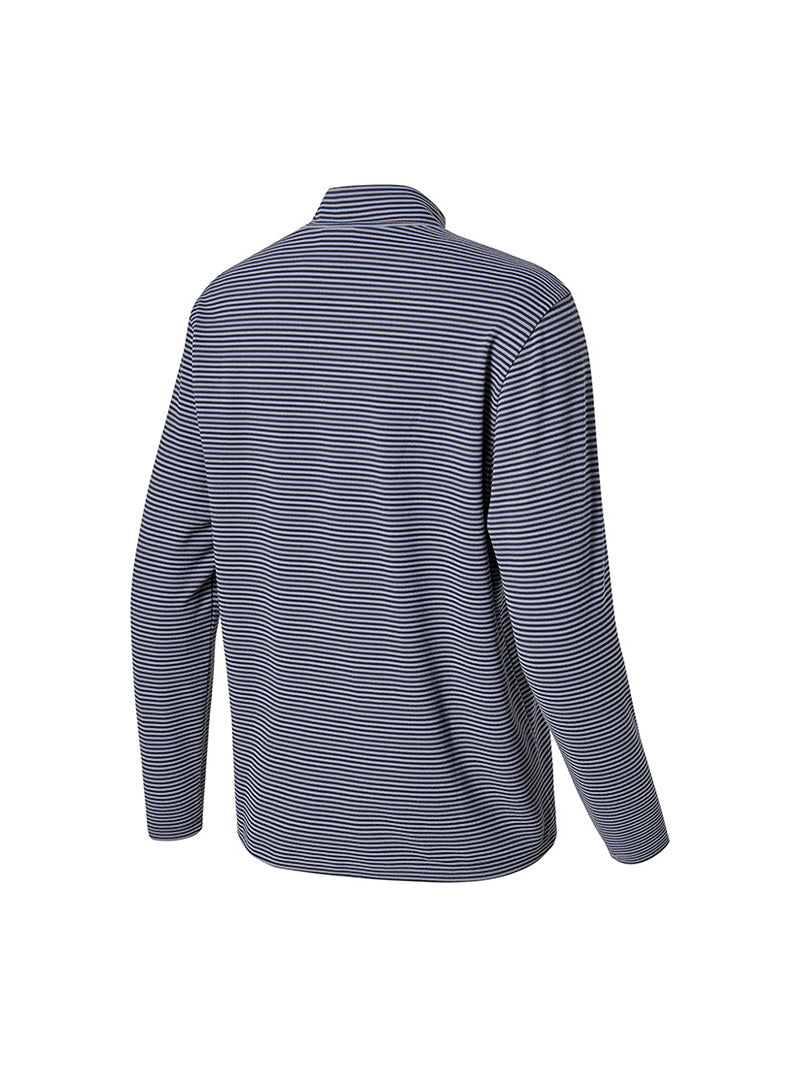 ボーダー モックネック 長袖