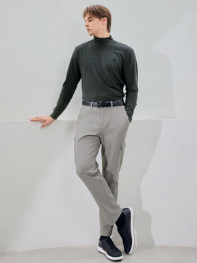 ボーダー モックネック 長袖