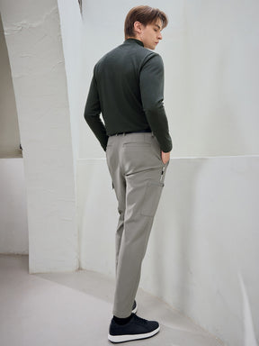 ボーダー モックネック 長袖