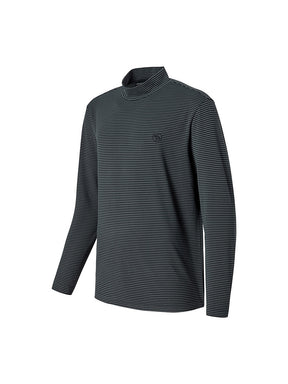 ボーダー モックネック 長袖