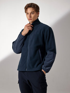 ウーブンミックス フリース  ジップアップ ジャケット