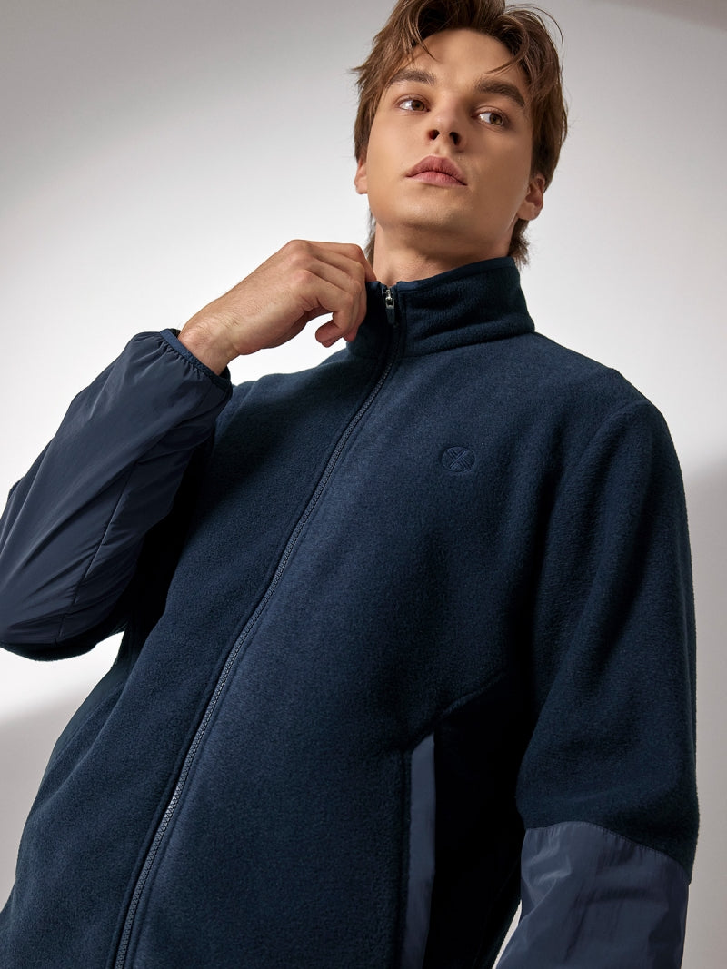 ウーブンミックス フリース  ジップアップ ジャケット