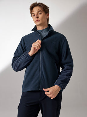 ウーブンミックス フリース  ジップアップ ジャケット