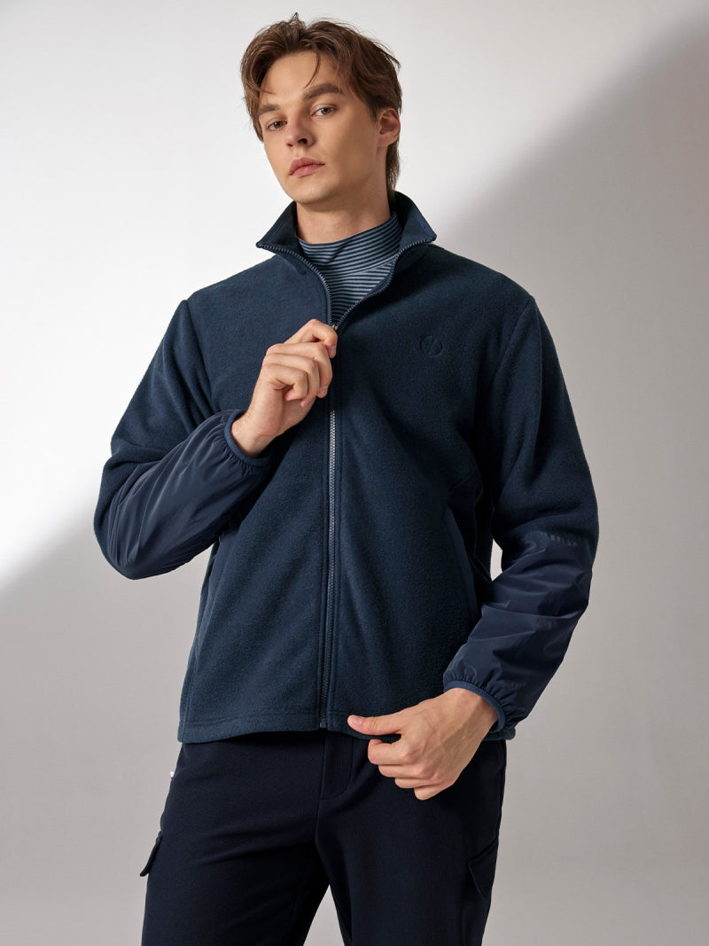 ウーブンミックス フリース  ジップアップ ジャケット