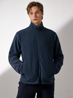 ウーブンミックス フリース  ジップアップ ジャケット