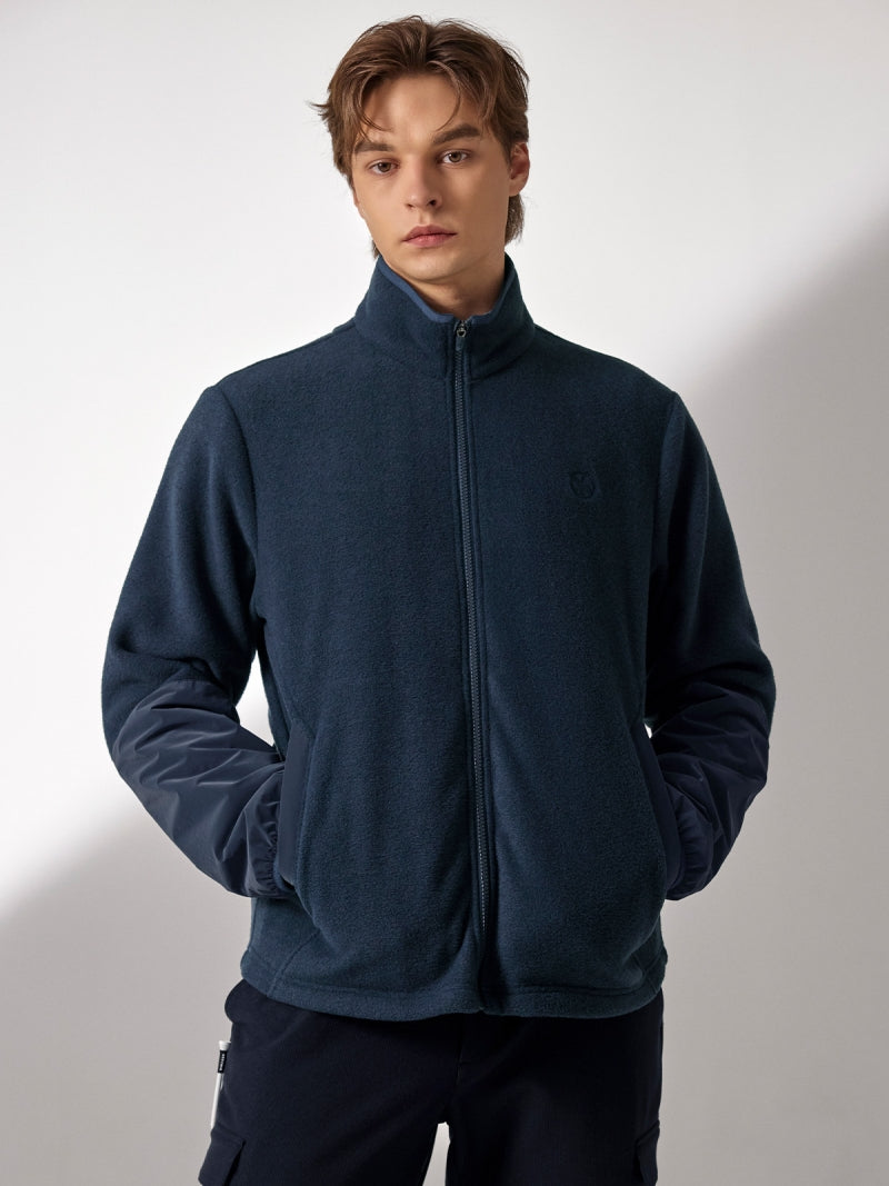 ウーブンミックス フリース  ジップアップ ジャケット