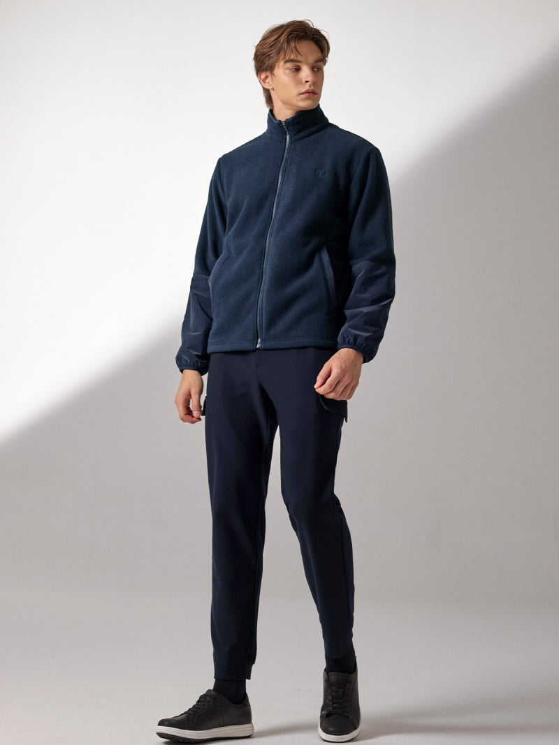 ウーブンミックス フリース  ジップアップ ジャケット