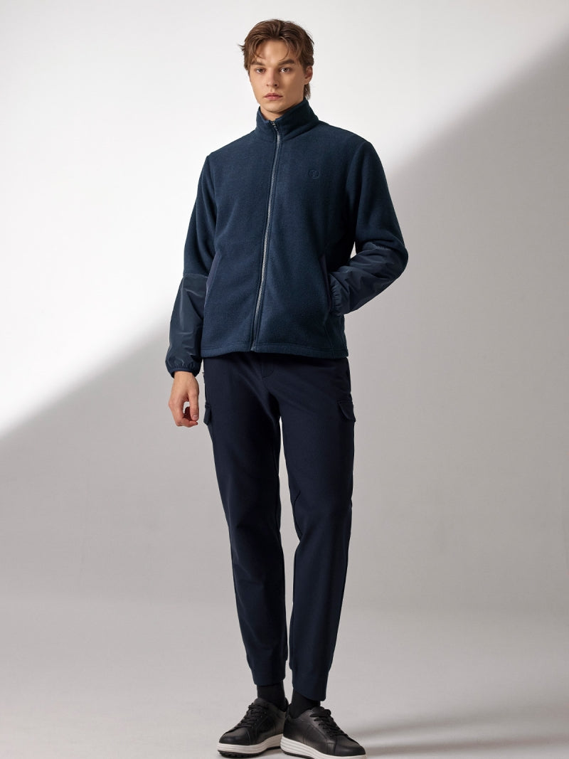 ウーブンミックス フリース  ジップアップ ジャケット