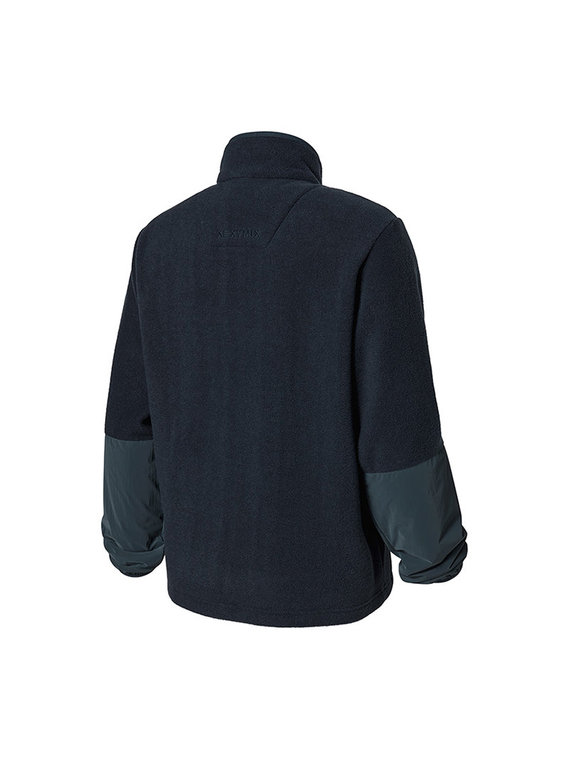 ウーブンミックス フリース  ジップアップ ジャケット