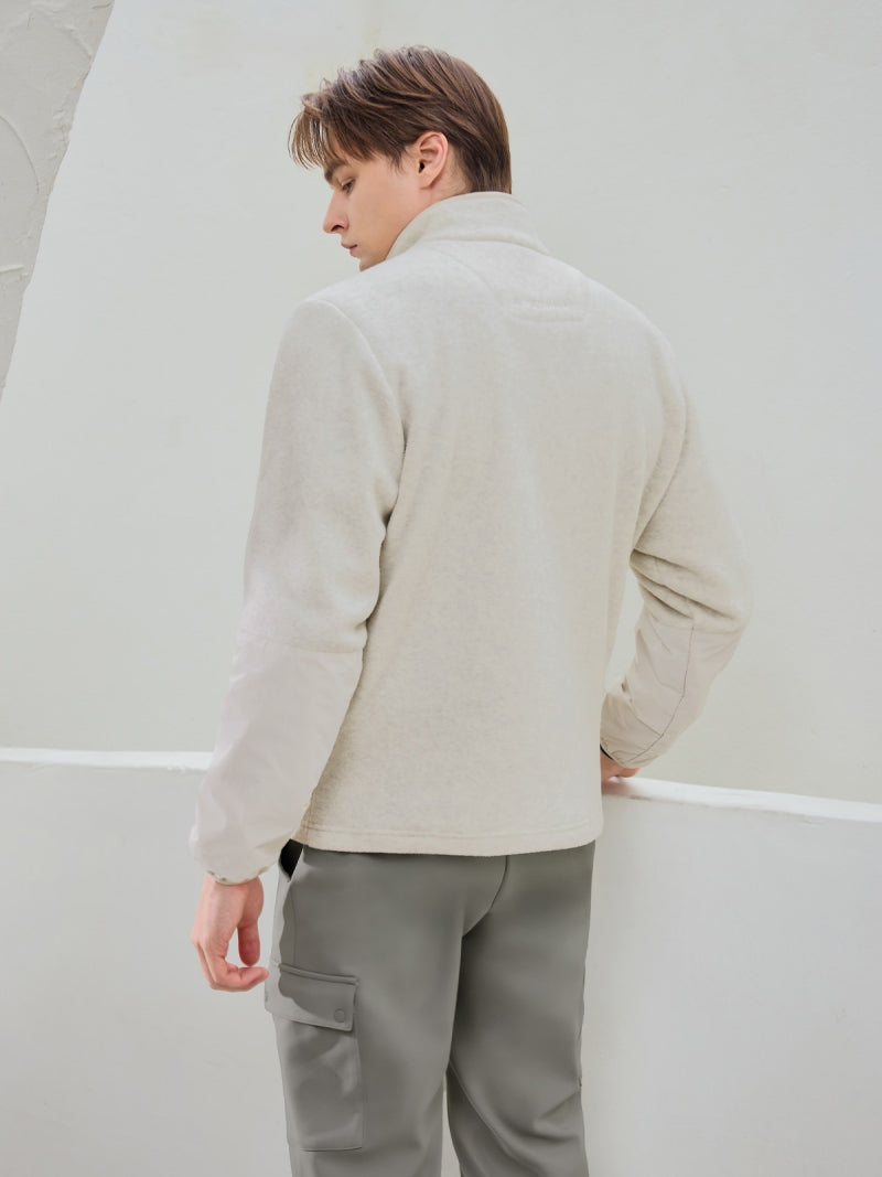 ウーブンミックス フリース  ジップアップ ジャケット