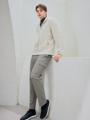 ウーブンミックス フリース  ジップアップ ジャケット