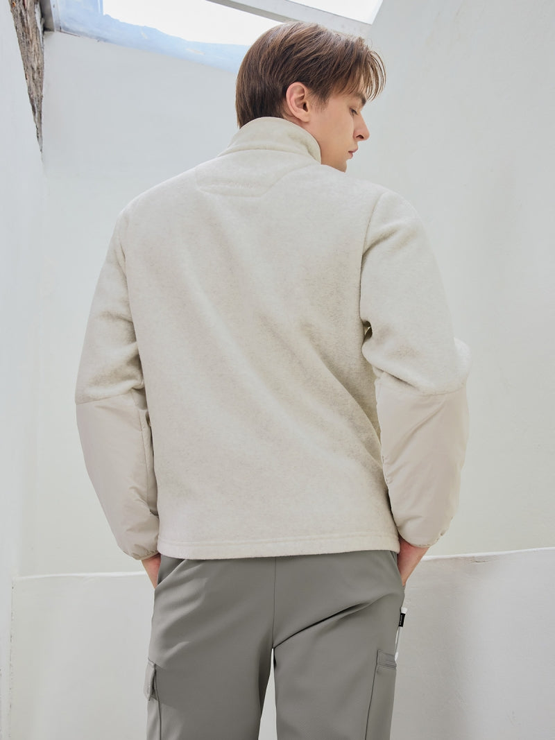 ウーブンミックス フリース  ジップアップ ジャケット