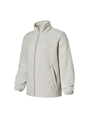 ウーブンミックス フリース  ジップアップ ジャケット