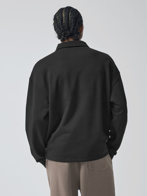 オープンカラー スウェットシャツ