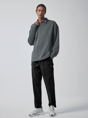 オープンカラー スウェットシャツ