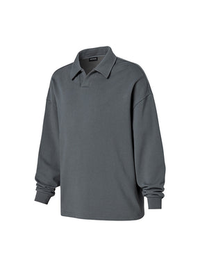 オープンカラー スウェットシャツ