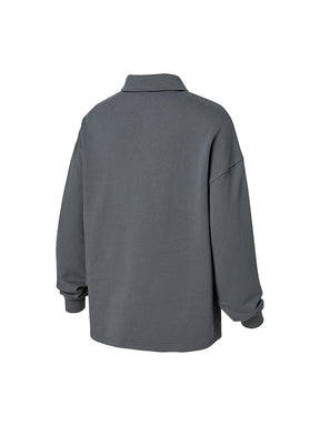 オープンカラー スウェットシャツ