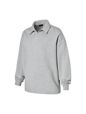 オープンカラー スウェットシャツ