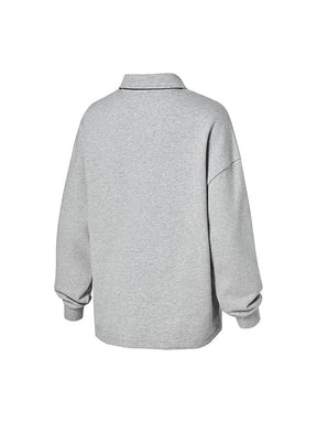 オープンカラー スウェットシャツ