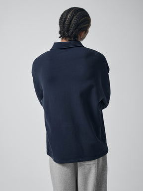 オープンカラー スウェットシャツ