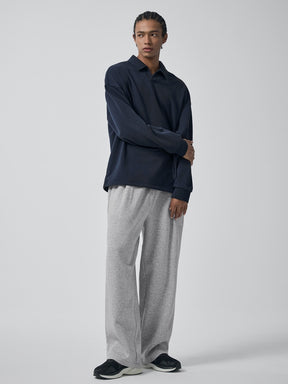 オープンカラー スウェットシャツ