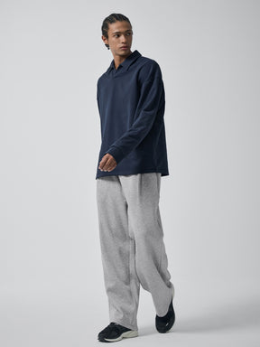 オープンカラー スウェットシャツ