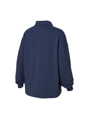 オープンカラー スウェットシャツ